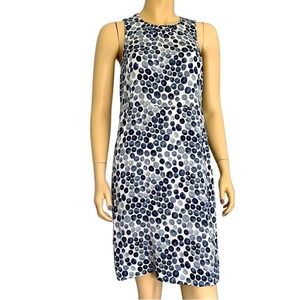 Nordstrom‎ silk abstract geometric pleated sleeveless tank sheath dress size 4